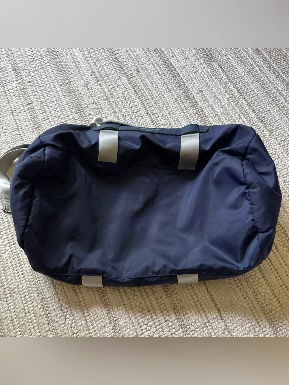 Dolce & Gabbana Navy Blue Medium Sz Heavy Nylon Duffle Bag Large Zipper